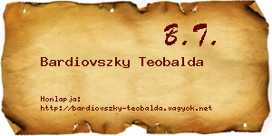 Bardiovszky Teobalda névjegykártya